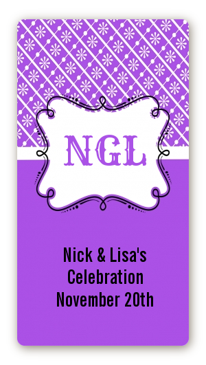 Modern Thatch Purple - Personalized Everyday Party Rectangle Sticker/Labels