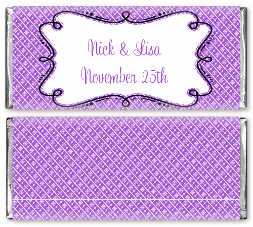 Modern Thatch Purple - Personalized Everyday Party Candy Bar Wrappers