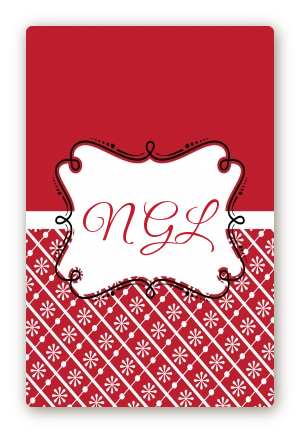 Modern Thatch Red - Personalized Everyday Party Large Rectangle Sticker/Labels