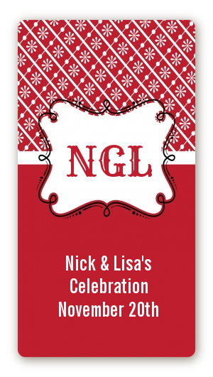 Modern Thatch Red - Personalized Everyday Party Rectangle Sticker/Labels