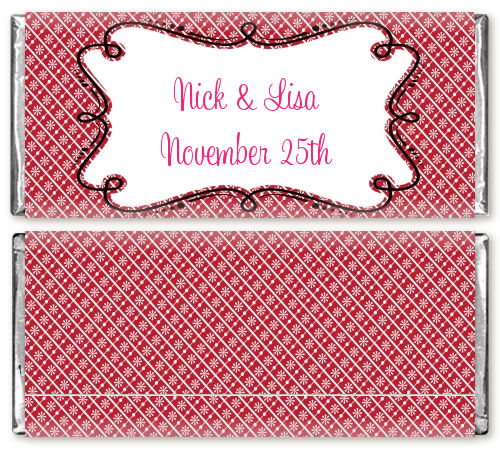 Modern Thatch Red - Personalized Everyday Party Candy Bar Wrappers