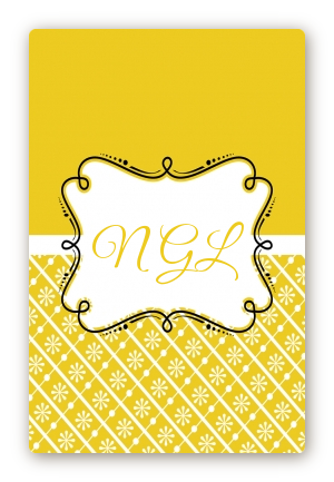 Modern Thatch Yellow - Personalized Everyday Party Large Rectangle Sticker/Labels