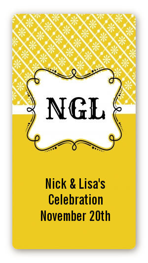 Modern Thatch Yellow - Personalized Everyday Party Rectangle Sticker/Labels