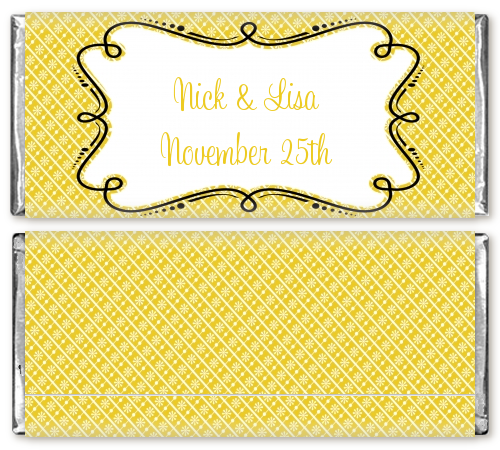 Modern Thatch Yellow - Personalized Everyday Party Candy Bar Wrappers
