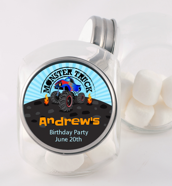 Monster Truck - Personalized Birthday Party Candy Jar