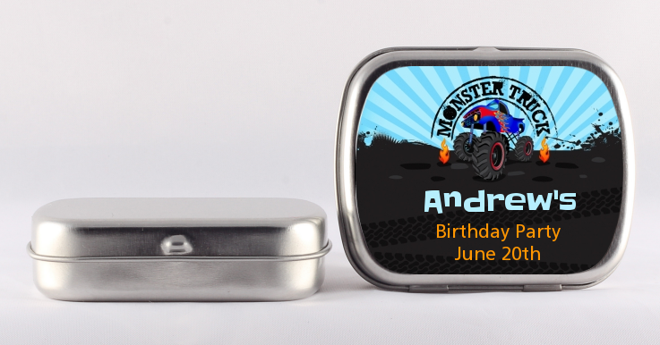 Monster Truck - Personalized Birthday Party Mint Tins
