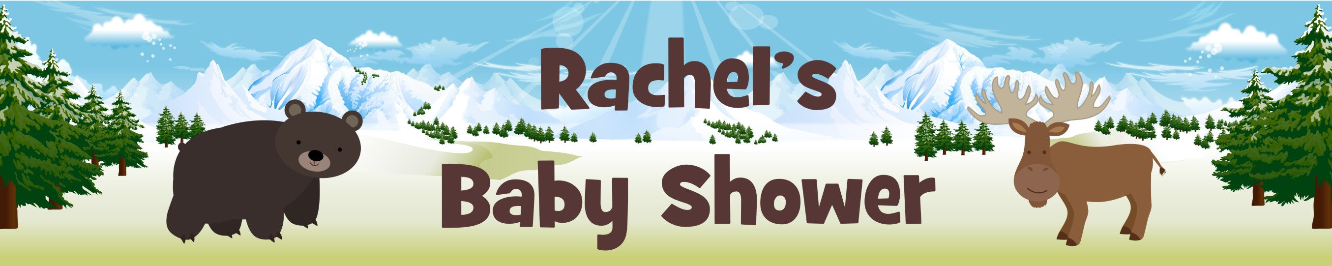 Moose and Bear - Personalized Baby Shower Banners