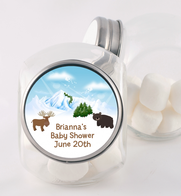 Moose and Bear - Personalized Baby Shower Candy Jar