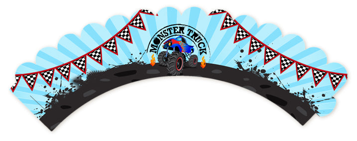 Monster Truck - Birthday Party Cupcake Wrappers