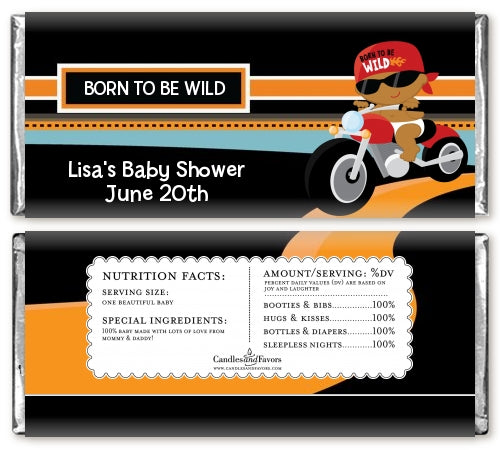 Motorcycle Baby - Personalized Baby Shower Candy Bar Wrappers