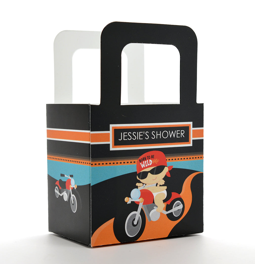Motorcycle Baby - Personalized Baby Shower Favor Boxes