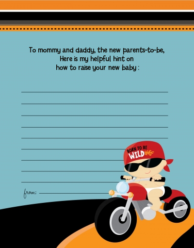 Motorcycle Baby - Baby Shower Notes of Advice