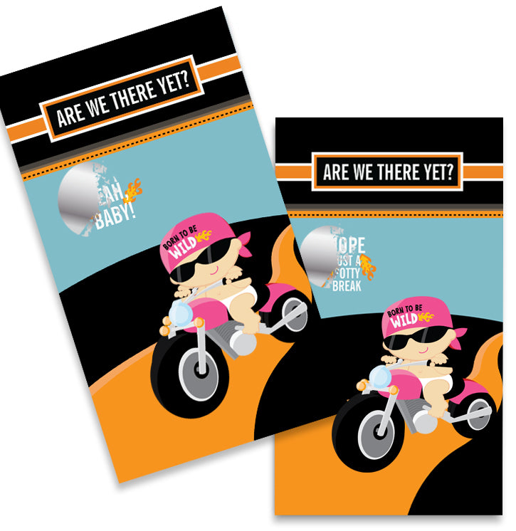 Motorcycle Baby Girl - Baby Shower Scratch Off Game Tickets