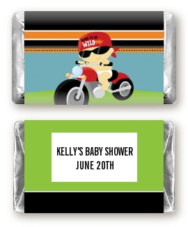 Motorcycle Baby - Personalized Baby Shower Mini Candy Bar Wrappers
