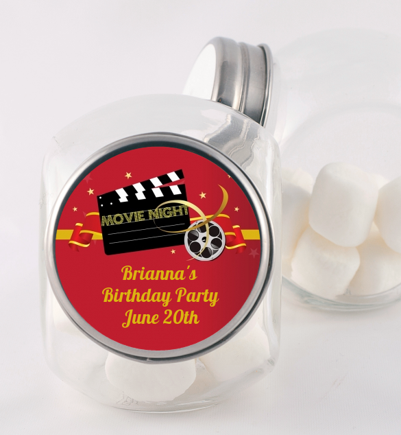 Movie Night - Personalized Birthday Party Candy Jar