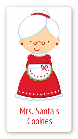 Mrs. Santa - Custom Rectangle Christmas Sticker/Labels