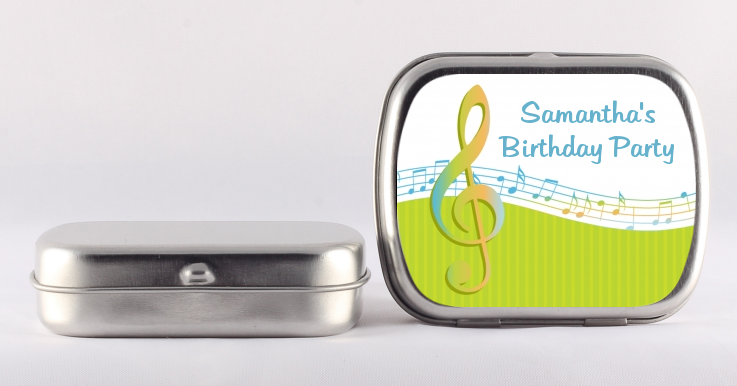 Musical Notes Colorful - Personalized Birthday Party Mint Tins