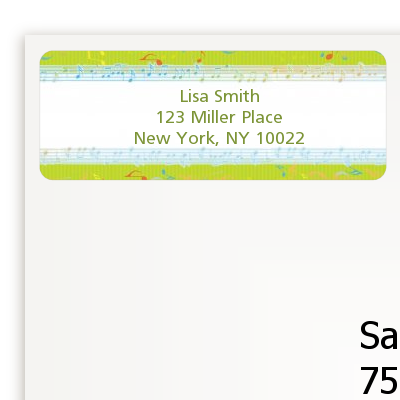 Musical Notes Colorful - Birthday Party Return Address Labels – Candles ...