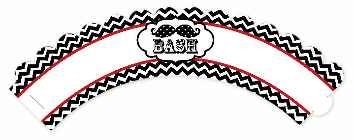 Little Man Mustache Black/Grey - Baby Shower Cupcake Wrappers