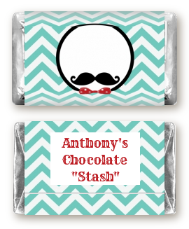 Mustache Bash - Personalized Birthday Party Mini Candy Bar Wrappers