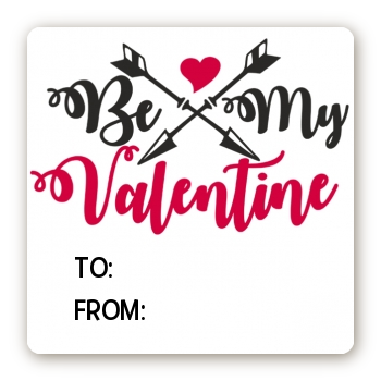My Valentine - Square Personalized Valentines Day Sticker Labels