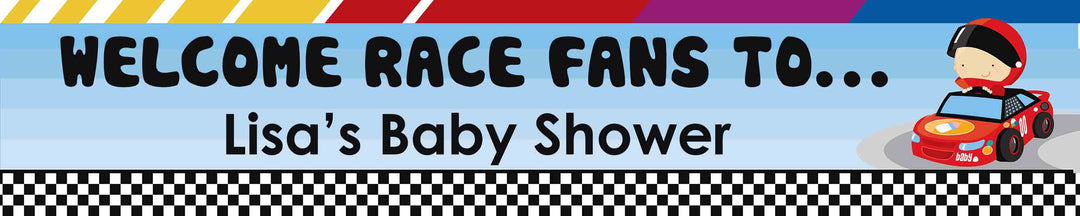 Nascar Inspired Racing - Personalized Baby Shower Banners
