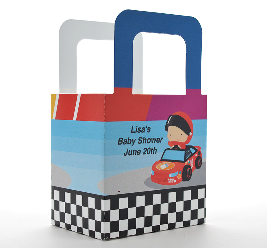 Nascar Inspired Racing - Personalized Baby Shower Favor Boxes