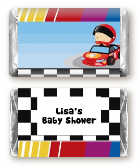 Nascar Inspired Racing - Personalized Baby Shower Mini Candy Bar Wrappers