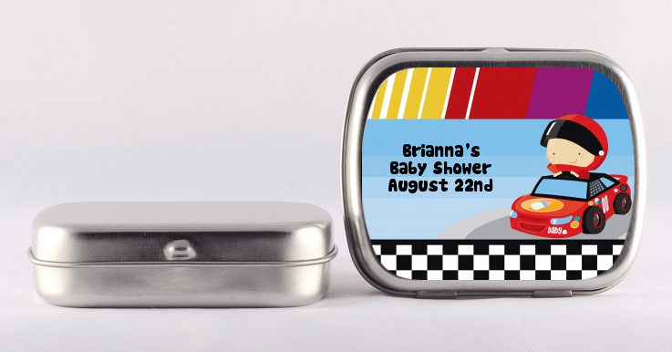 Nascar Inspired Racing - Personalized Baby Shower Mint Tins