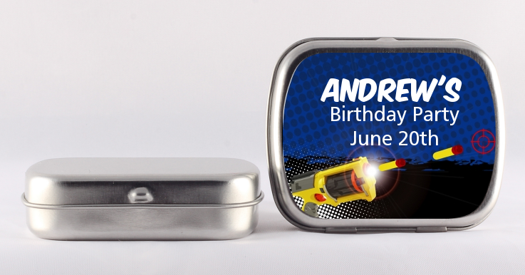 Nerf Gun - Personalized Birthday Party Mint Tins