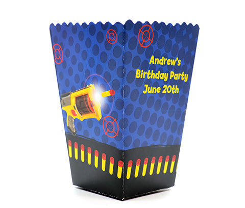 Nerf Gun - Personalized Birthday Party Popcorn Boxes