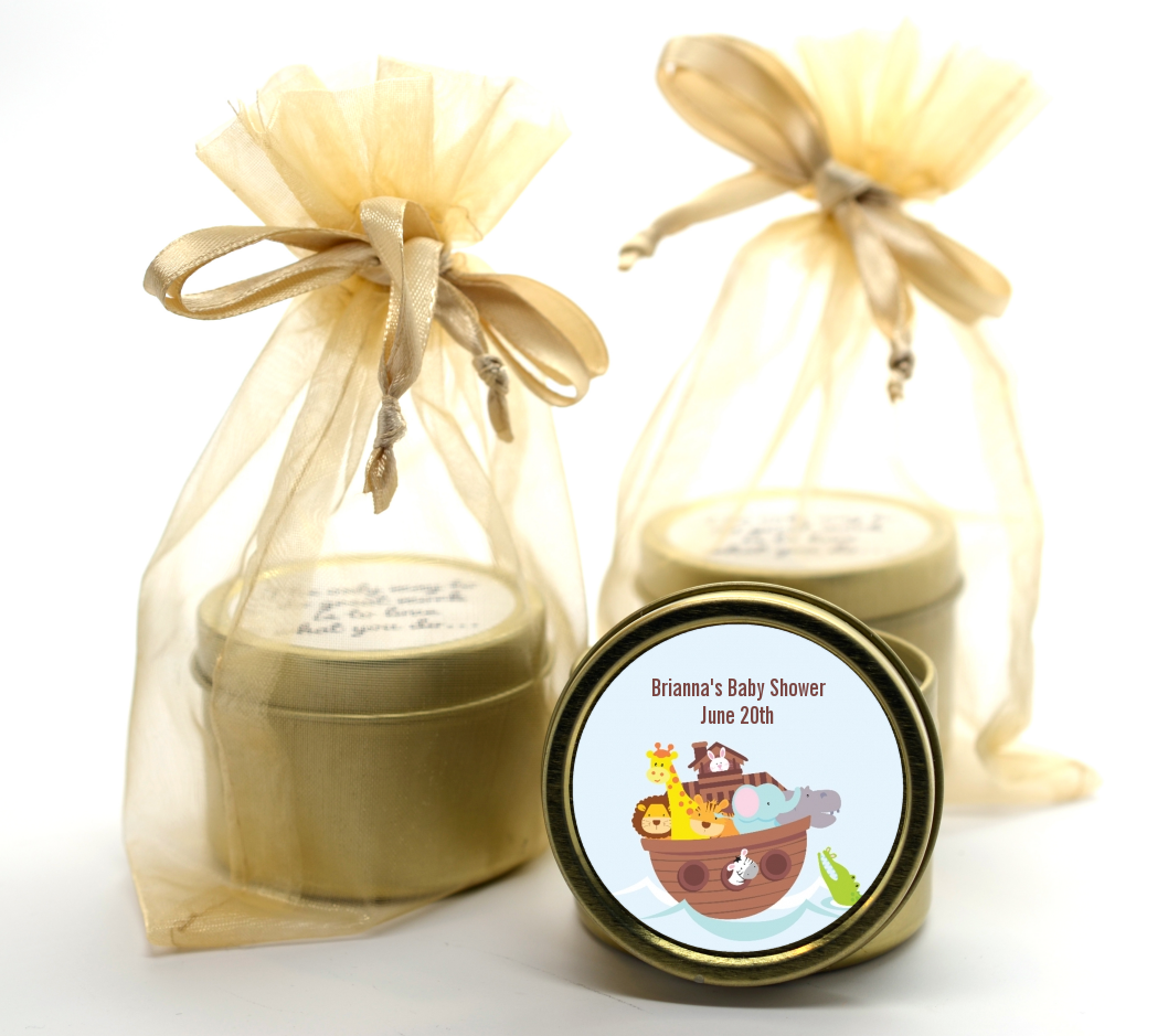 Noah's Ark - Baby Shower Gold Tin Candle Favors