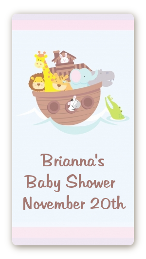 Noah's Ark - Custom Rectangle Baby Shower Sticker/Labels