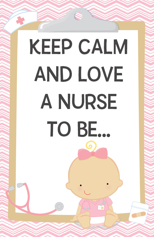 Little Girl Nurse On The Way - Personalized Baby Shower Nursery Wall Art