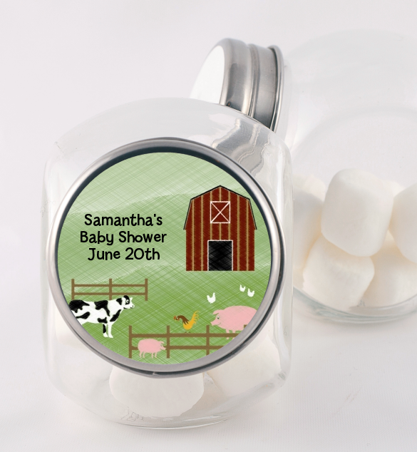 Nursery Rhyme - Old McDonald - Personalized Baby Shower Candy Jar