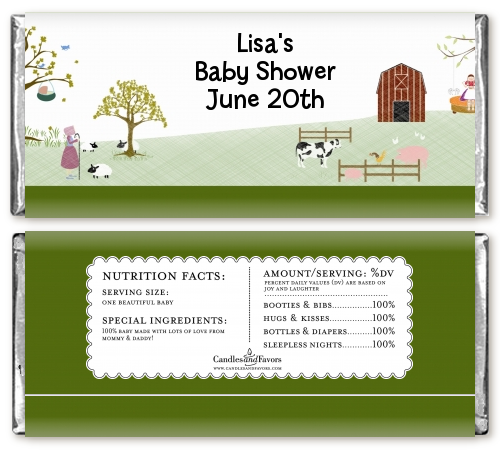 Nursery Rhyme - Personalized Baby Shower Candy Bar Wrappers