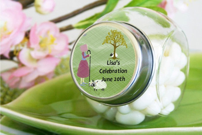 Nursery Rhyme - Little Bo Peep - Personalized Baby Shower Candy Jar