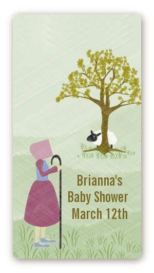Nursery Rhyme - Little Bo Peep - Custom Rectangle Baby Shower Sticker/Labels