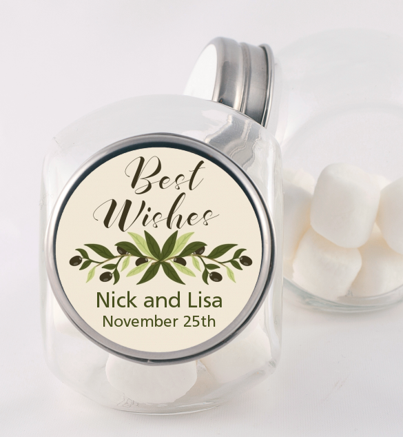 Olive Branch - Personalized Bridal Shower Candy Jar