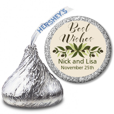 Olive Branch - Hershey Kiss Bridal Shower Sticker Labels
