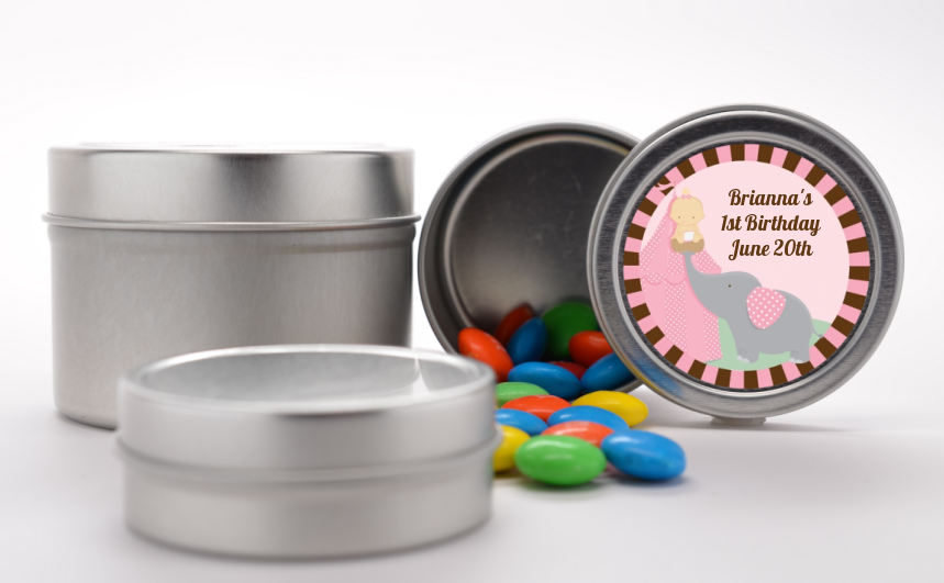 Our Little Girl Peanut's First - Custom Birthday Party Favor Tins