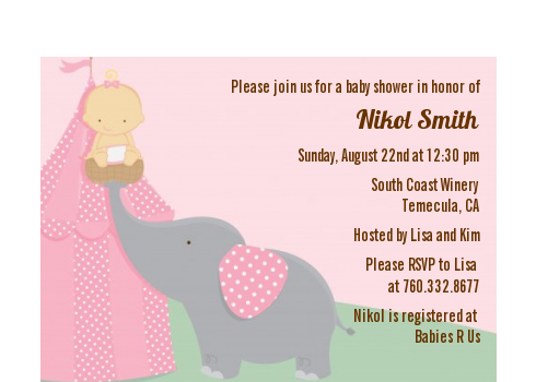 Our Little Peanut Girl - Baby Shower Petite Invitations