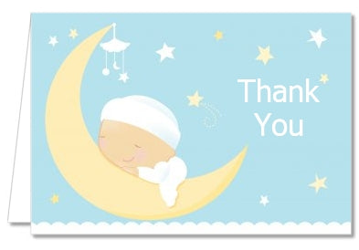 Over The Moon Boy - Baby Shower Thank You Cards
