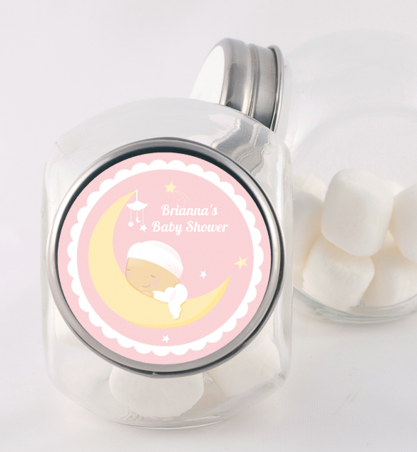 Over The Moon Girl - Personalized Baby Shower Candy Jar