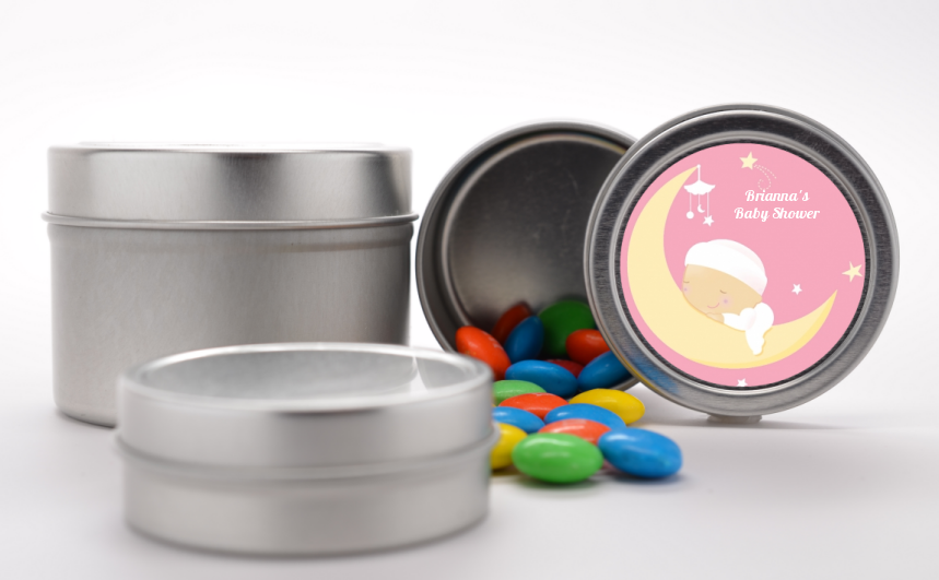 Over The Moon Girl - Custom Baby Shower Favor Tins