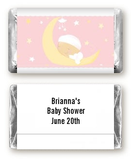 Over The Moon Girl - Personalized Baby Shower Mini Candy Bar Wrappers