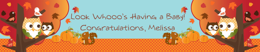 Owl - Fall Theme or Halloween - Personalized Baby Shower Banners