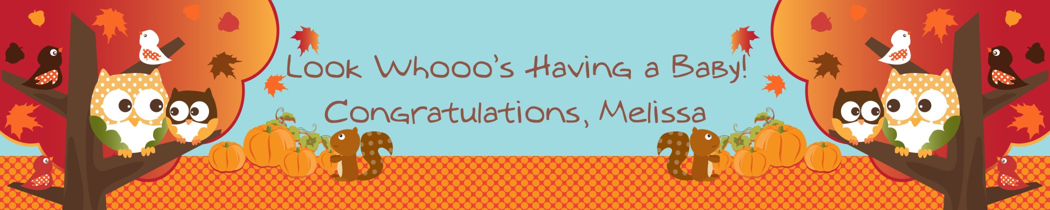 Owl - Fall Theme or Halloween - Personalized Baby Shower Banners