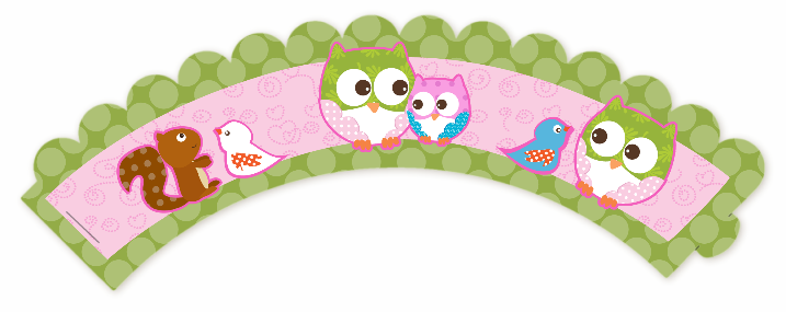 Owl - Look Whooo's Having A Girl - Baby Shower Cupcake Wrappers