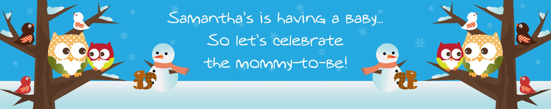 Owl - Winter Theme or Christmas - Personalized Baby Shower Banners